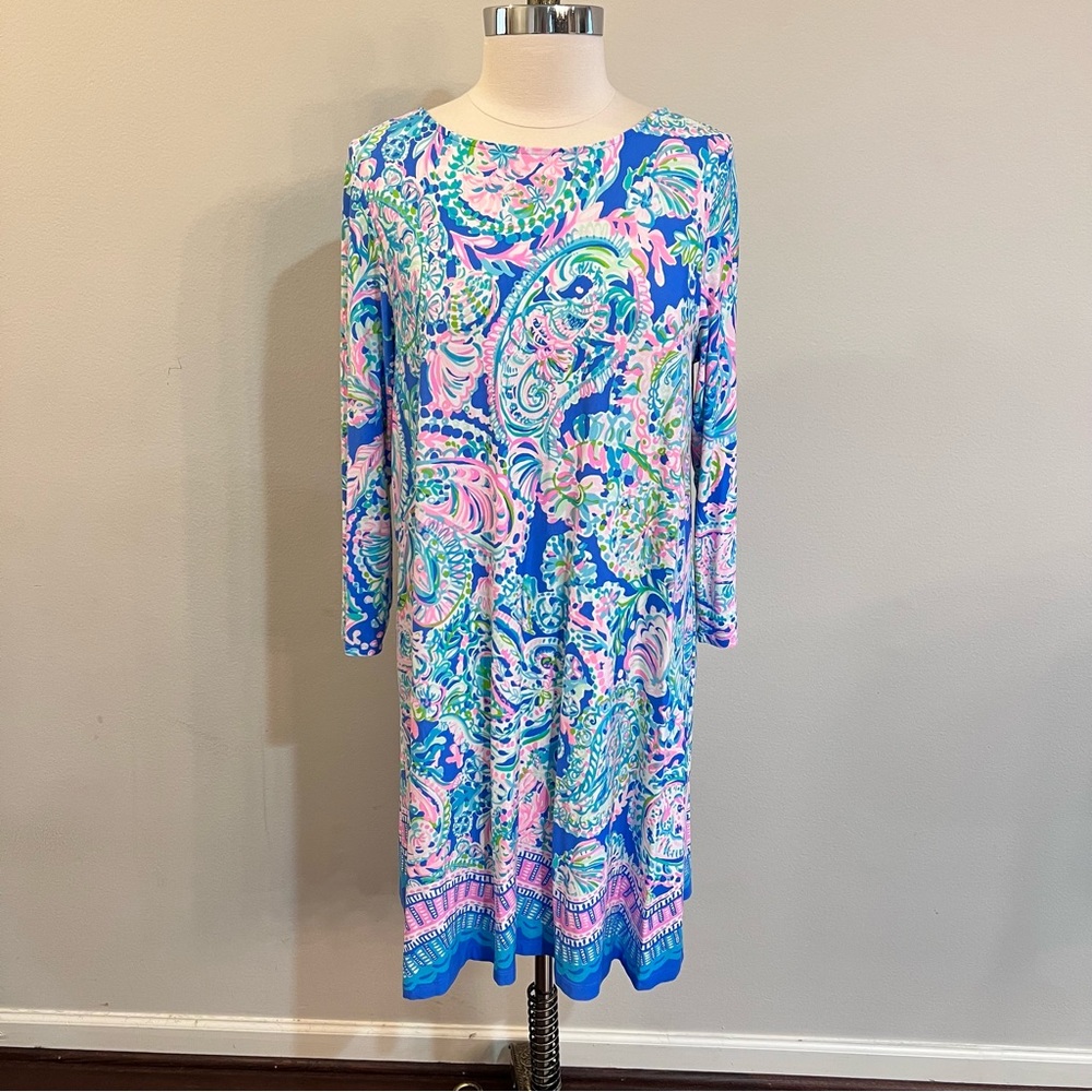 Lilly Pulitzer Ophelia Swing Dress Multi Dream Team print XL